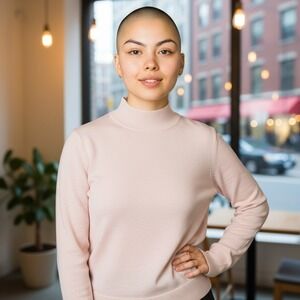 BANANA REPUBLIC Merino Wool Turtleneck Sweater Women's Size Small Light Pink